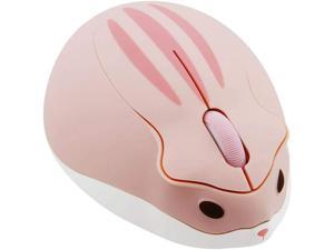 2.4GHz Wireless Mouse Cute Hamster Shape Less Noice Portable Mobile Optical 1200DPI USB Mice Cordless Mouse for PC Laptop Computer Notebook MacBook Kids Girl Men Women Adults Gift (Pink)