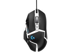 Logitech G502 Hero High Performance Gaming Mouse Special Edition Hero 16K Sensor 16 000 DPI RGB Adjustable Weights 11 Programmable Buttons On-Board Memory PC/Mac - German Pack - Black/White