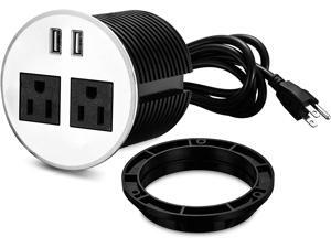 Desktop Power Grommet,PRUIZS 3.15inch Hole Table Power Grommet Outlet with 2 USB Charging Ports,10ft Extension Cord Desk Power Strip with 2 Outlets for Computer,Table, Kitchen, Office,Home,Hotel Desktop Power Grommet,PRUIZS 3.15inch Hole Table Power Grommet Outlet with 2 USB Charging Ports,10ft Extension Cord Desk Power Strip with 2 Outlets for Computer,Table, Kitchen, Office,Home,Hotel