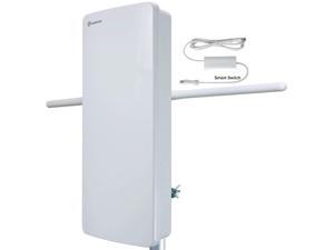ANTOP 400BV HDTV Flat Panel Amplified Outdoor Antenna and Indoor,70 Miles Long Range with Built-in 4G LTE Filter for UHF VHF Enhanced, Multi-Directional Reception,39ft Detachable Coaxial Cable ANTOP 400BV HDTV Flat Panel Amplified Outdoor Antenna and Indoor,70 Miles Long Range with Built-in 4G LTE Filter for UHF VHF Enhanced, Multi-Directional Reception,39ft Detachable Coaxial Cable