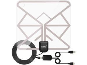 Wsky TV Antenna, Digital HD Antenna Indoor, HD Antenna for TV 60-100 Miles, TV Antenna Amplified 4K 1080P Free Local Channels Television, HDTV Antenna with 16.5Ft Coaxial Cable Wsky TV Antenna, Digital HD Antenna Indoor, HD Antenna for TV 60-100 Miles, TV Antenna Amplified 4K 1080P Free Local Channels Television, HDTV Antenna with 16.5Ft Coaxial Cable