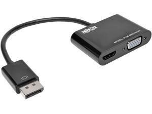 Tripp Lite DisplayPort 1.2 to VGA/HDMI All-in-One Converter Adapter, 4Kx2K HDMI @ 24/30Hz, 6in (P136-06N-HV-V2),Black Tripp Lite DisplayPort 1.2 to VGA/HDMI All-in-One Converter Adapter, 4Kx2K HDMI @ 24/30Hz, 6in (P136-06N-HV-V2),Black