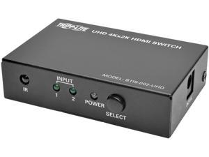 Tripp Lite 2-Port HDMI Switch for Video and Audio, 4K x 2K UHD @ 60 Hz (HDMI F/2xF) with Remote Control (B119-002-UHD),BLACK