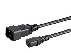 Monoprice 3Prong Power Cord 1ft Black IEC 60320 C20 to IEC 60320 C13 14AWG 15A For Powering Computers Monitors and Other Essential Peripherals