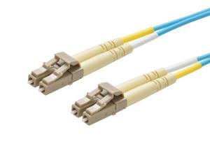 Monoprice Fiber Optic Cable - 25 Meter - Aqua | LC to LC, OM3, 50/125 Type, Multi Mode, 10Gb, Duplex