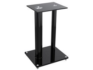Monoprice Glass Floor Speaker Stands (Pair) - Black, Support Up to 22 Lbs. (10 Kg) Weight, Constructed of Tempered Glass W/ Aluminum Vertical Supports Monoprice Glass Floor Speaker Stands (Pair) - Black, Support Up to 22 Lbs. (10 Kg) Weight, Constructed of Tempered Glass W/ Aluminum Vertical Supports