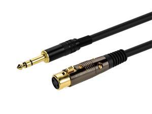 Monoprice 1.5ft Premier Series XLR Female to 1/4in TRS Male Cable, 16AWG (Gold Plated)