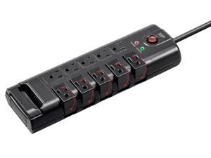 Monoprice 10 Outlet Rotating Power Surge Block 8ft Cord, 2880 Joules