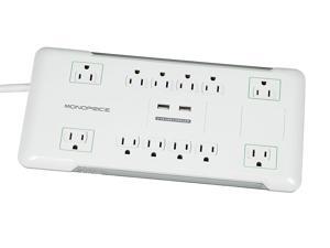 Monoprice 12 Outlet Power Surge Protector w/ 2 Built-in USB Charger Ports - 4230 Joules Monoprice 12 Outlet Power Surge Protector w/ 2 Built-in USB Charger Ports - 4230 Joules