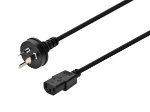 Monoprice Power Cord - AS/NZS 3112 (Australia/New Zealand) to IEC 60320 C13, 18 AWG, 5A/1250W, 250V, Black, 6ft Monoprice Power Cord - AS/NZS 3112 (Australia/New Zealand) to IEC 60320 C13, 18 AWG, 5A/1250W, 250V, Black, 6ft
