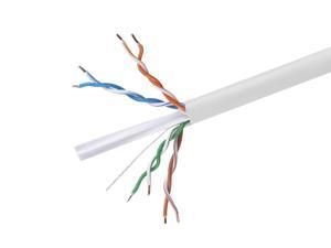 Monoprice Cat6 Ethernet Bulk Cable - Network Internet Cord - Solid, 500Mhz, UTP, CMR, Riser Rated,  Pure Bare Copper Wire, 23AWG, 1000ft, White