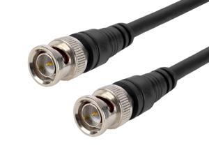 Monoprice Audio/Video Coaxial Cable - 12 Feet - Black | RG-59U BNC Male/ BNC Male, 75ohm