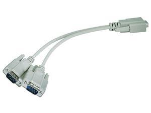 Monoprice RS232 Serial Mouse or Monitor Splitter cable - (1)DB9 female to (2) DB9 male