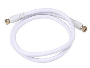 Monoprice 3ft RG6 (18AWG) 75Ohm, Quad Shield, CL2 Coaxial Cable with F Type Connector - White Monoprice 3ft RG6 (18AWG) 75Ohm, Quad Shield, CL2 Coaxial Cable with F Type Connector - White