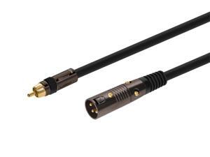 Monoprice 15ft Premier Series XLR Male to RCA Male Cable 16AWG Gold Plated