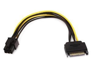 Monoprice 8-inch SATA 15pin to 6pin PCI Express Card Power Cable