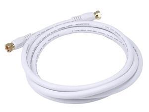 Monoprice 6ft RG6 (18AWG) 75Ohm, Quad Shield, CL2 Coaxial Cable with F Type Connector - White Monoprice 6ft RG6 (18AWG) 75Ohm, Quad Shield, CL2 Coaxial Cable with F Type Connector - White