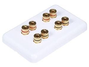 Monoprice High Quality Banana Binding Post Wall Plate For 4 Speaker - Coupler Type Monoprice High Quality Banana Binding Post Wall Plate For 4 Speaker - Coupler Type