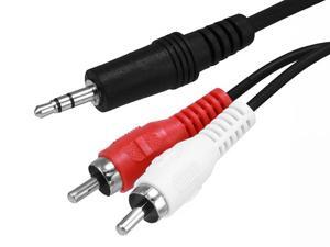 Monoprice 665 6ft 3.5mm Stereo Plug/2 RCA Plug Cable - Black Monoprice 665 6ft 3.5mm Stereo Plug/2 RCA Plug Cable - Black