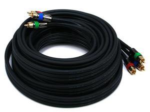 Monoprice 25ft 18AWG CL2 Premium 3-RCA Component Video/Audio RG-6/U Coaxial Cable - Black