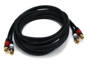 Black  2868 50ft Premium 2 RCA Plug/2 RCA Plug M/M 22AWG Cable 