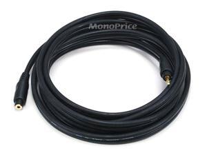 Monoprice 10ft Premium 3.5mm Stereo Male to 3.5mm Stereo Female 22AWG Extension Cable (Gold Plated) - Black Monoprice 10ft Premium 3.5mm Stereo Male to 3.5mm Stereo Female 22AWG Extension Cable (Gold Plated) - Black