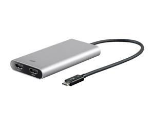Monoprice Thunderbolt 3 Dual HDMI 2.0 Output Adapter - Silver with 15W of power 4K@60Hz Adapter Cable for Intel, Apple MacBook Pro, Google Chromebook Monoprice Thunderbolt 3 Dual HDMI 2.0 Output Adapter - Silver with 15W of power 4K@60Hz Adapter Cable for Intel, Apple MacBook Pro, Google Chromebook