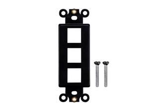 Monoprice Dcor Insert for Keystone 3 Hole - Black for Home Office Install Monoprice Dcor Insert for Keystone 3 Hole - Black for Home Office Install