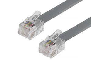 Monoprice Landline Telephone Cable - 25 Feet - RJ12(6P6C) Reverse for Voice