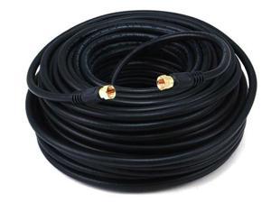 Monoprice 100ft RG6 (18AWG) 75Ohm, Quad Shield, CL2 Coaxial Cable with F Type Connector - Black