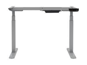 Monoprice Height Adjustable Sit-Stand Riser Table Desk Frame - Grey With Electric Dual Motor, Compatible With Desktops From 43 Inches-87 Inches Wide