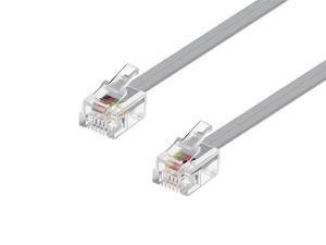 Monoprice Landline Telephone Cable - 7 Feet - RJ11(6P4C) Reverse for Voice