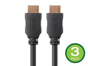 Monoprice High Speed HDMI Cable - 1.5 Feet - Black (3-Pack) 4K@60Hz, HDR, 18Gbps, YCbCr 4:4:4, 28AWG - Select Series Monoprice High Speed HDMI Cable - 1.5 Feet - Black (3-Pack) 4K@60Hz, HDR, 18Gbps, YCbCr 4:4:4, 28AWG - Select Series