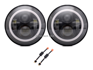 2 x 7" Round LED Headlights DRL&High/Low Beam For Jeep Wrangler JK TJ LJ CJ Hummer 2 x 7" Round LED Headlights DRL&High/Low Beam For Jeep Wrangler JK TJ LJ CJ Hummer