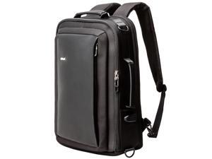 OPACK Rfid Anti Theft Backpack 15.6 inch Laptop Business Slim College Shoulder Rucksack Water-Resistant Synthetic Leather Backpack TSA approved for MeN