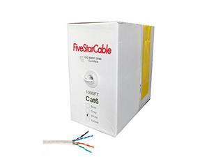 FiveStar Cable 1000 Ft. Cat6 UTP PVC Cable - White