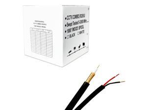 FiveStar 1000 ft Cable Siamese RG59 Coaxial CCTV Combo Cable 20AWG RG59 + 18/2 18AWG Power - Black FiveStar 1000 ft Cable Siamese RG59 Coaxial CCTV Combo Cable 20AWG RG59 + 18/2 18AWG Power - Black