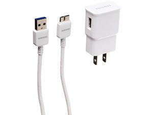 Samsung OEM 2.0A Travel Charger Adapter and 5-Feet Micro USB 3.0 Cable - Non-Retail Packaging - White Samsung OEM 2.0A Travel Charger Adapter and 5-Feet Micro USB 3.0 Cable - Non-Retail Packaging - White