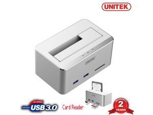 UNITEK USB 3.0 External 2.5" 3.5" SATA Hard Drive Docking Station SD Card Reader UNITEK USB 3.0 External 2.5" 3.5" SATA Hard Drive Docking Station SD Card Reader