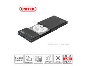 UNITEK SATA 2.5" HDD Hard Drive With 3-Port USB 3.0 UASP Enclosure Charger Hub UNITEK SATA 2.5" HDD Hard Drive With 3-Port USB 3.0 UASP Enclosure Charger Hub