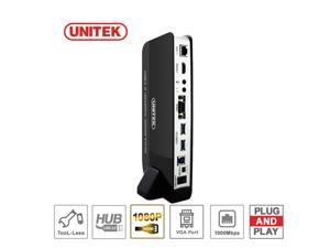 UNITEK USB 3.0 Universal Docking Station Video Monitor 5.1 Channel HDMI VGA RJ45 UNITEK USB 3.0 Universal Docking Station Video Monitor 5.1 Channel HDMI VGA RJ45