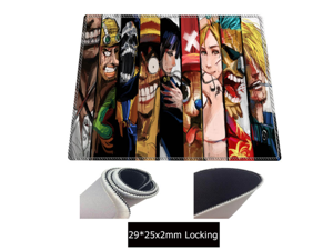 Naruto One Piece Anime Extra Large Mouse Pad Gaming Mousepad Anti-slip Natural Rubber Gaming Mouse Mat with Lock Edge