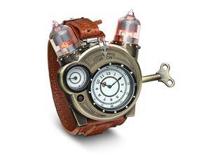 steampunk styled tesla analog watch