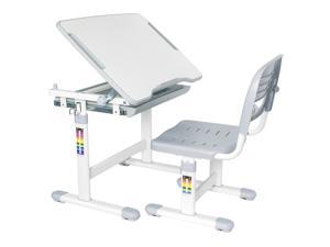 Boost Industries KidzDesk KD26G Ergonomic Height Adjustable Children Desk and Chair Set (Grey)