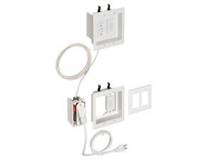Arlington TVBRA2K In-Wall Wiring Kit, Pre-Wired TV Bridge, 2-Gang Boxes, White, (TVBRA-2K) Arlington TVBRA2K In-Wall Wiring Kit, Pre-Wired TV Bridge, 2-Gang Boxes, White, (TVBRA-2K)