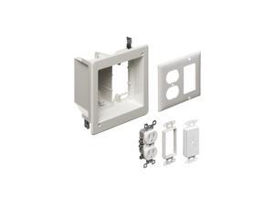 Arlington TVBR505K-1 TV Box Recessed Kit with Outlet and Wall Plates, 2-Gang, White, 1-Pack Arlington TVBR505K-1 TV Box Recessed Kit with Outlet and Wall Plates, 2-Gang, White, 1-Pack