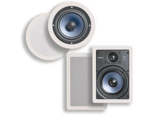 Polk Audio RC60i 6-1/2" Round In-ceiling Speakers (Pair) + RC65i 6-1/2" In-Wall Speakers (Pair) Bundle Polk Audio RC60i 6-1/2" Round In-ceiling Speakers (Pair) + RC65i 6-1/2" In-Wall Speakers (Pair) Bundle