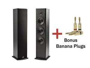 Polk Audio T50 Floor Standing 2-Way Tower Speakers (1 pair) with Premium Banana Plugs (2 Pairs) Polk Audio T50 Floor Standing 2-Way Tower Speakers (1 pair) with Premium Banana Plugs (2 Pairs)
