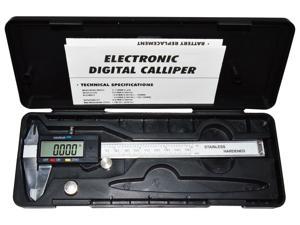 Steel 6-Inch Digital Caliper with Extra-Large LCD Screen with Battery and Case