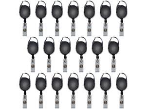 20 Pack Retractable Clip-on Carabiner ID Badge Holder Reels Up to 1.75 Feet 20 Pack Retractable Clip-on Carabiner ID Badge Holder Reels Up to 1.75 Feet